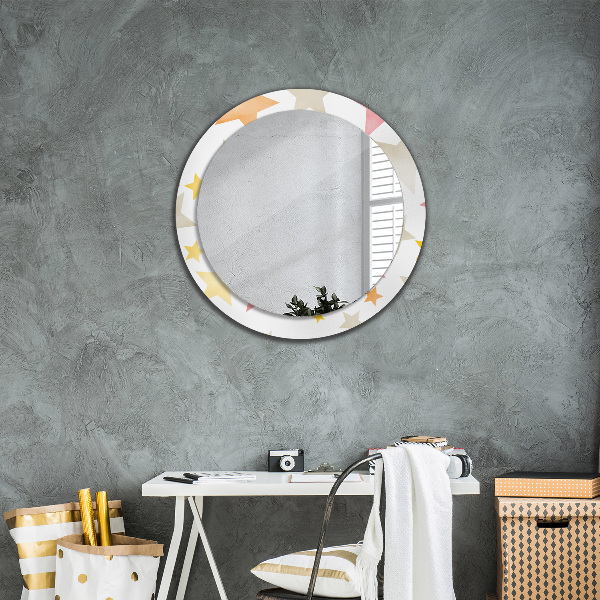 Oglinda cu decor rotunda Stele pastelate