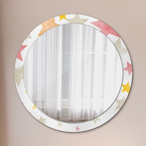 Oglinda cu decor rotunda Stele pastelate