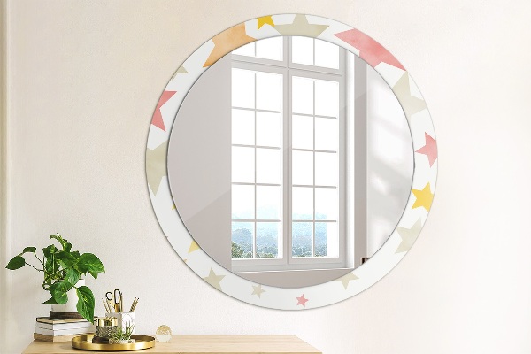 Oglinda cu decor rotunda Stele pastelate