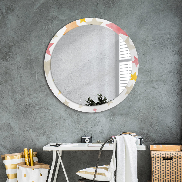 Oglinda cu decor rotunda Stele pastelate
