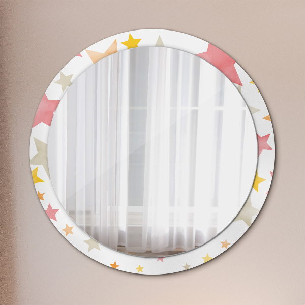 Oglinda cu decor rotunda Stele pastelate