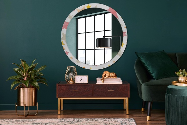 Oglinda cu decor rotunda Stele pastelate