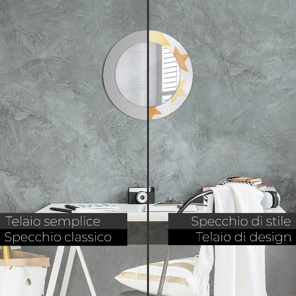 Oglinda cu decor rotunda Stele pastelate