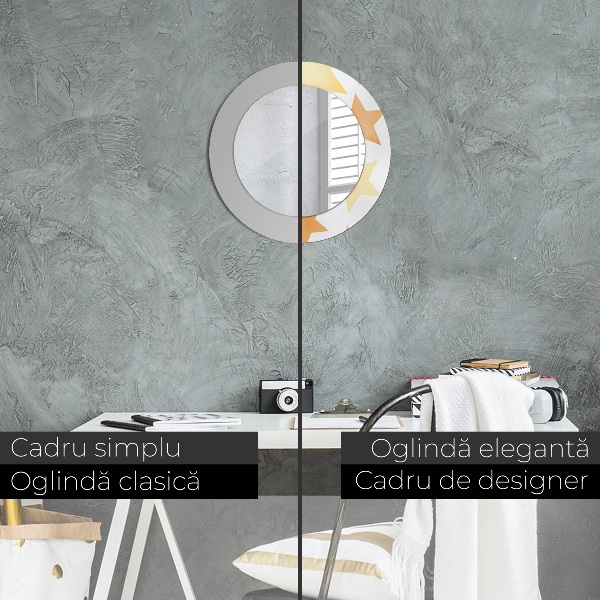 Oglinda cu decor rotunda Stele pastelate