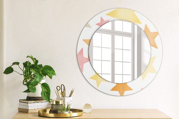 Oglinda cu decor rotunda Stele pastelate