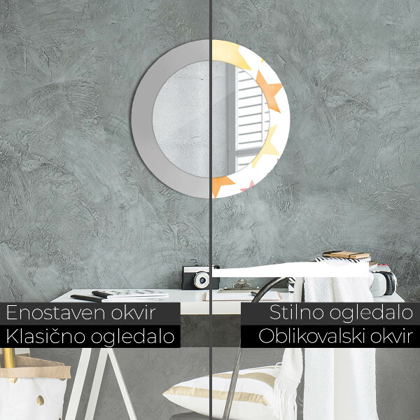 Oglinda cu decor rotunda Stele pastelate