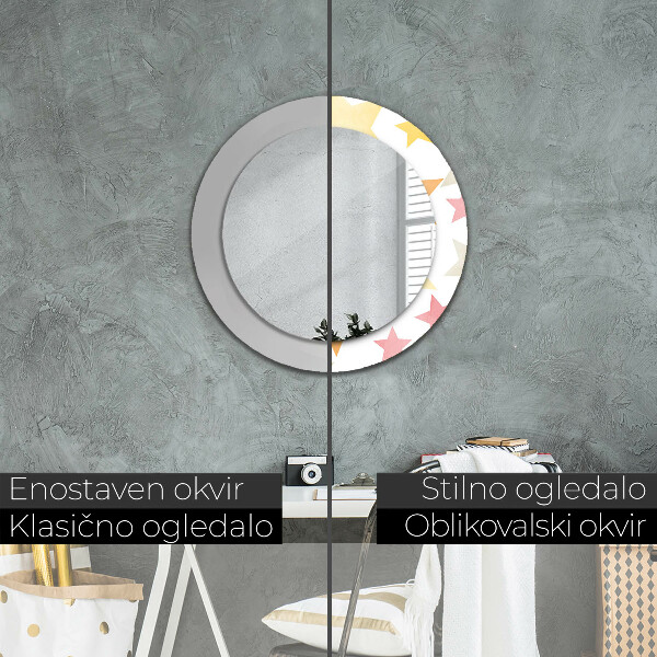 Oglinda cu decor rotunda Stele pastelate