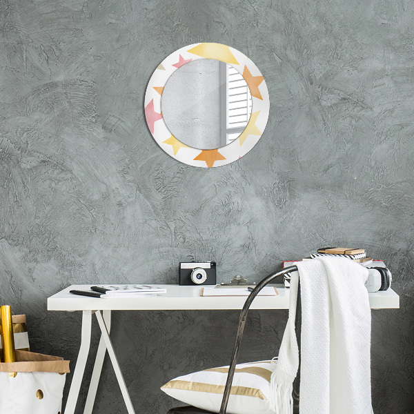 Oglinda cu decor rotunda Stele pastelate