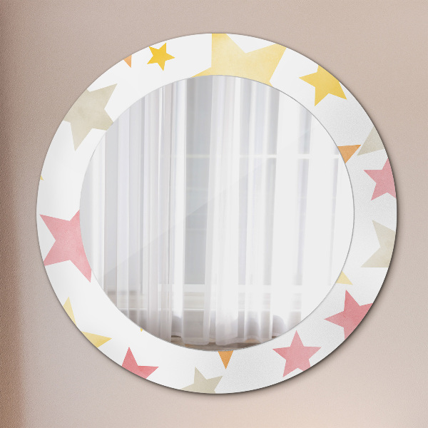 Oglinda cu decor rotunda Stele pastelate
