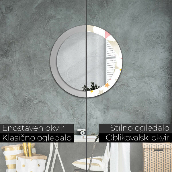 Oglinda cu decor rotunda Stele pastelate