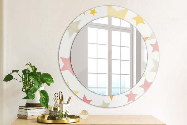 Oglinda cu decor rotunda Stele pastelate