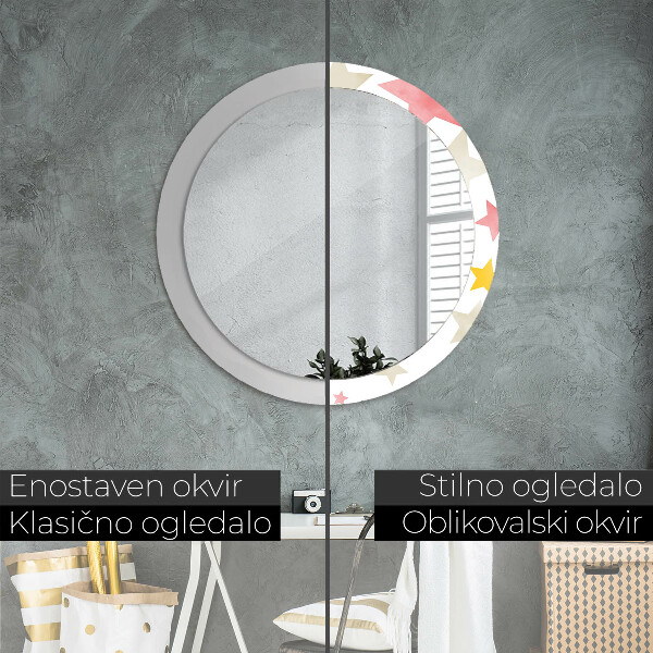 Oglinda cu decor rotunda Stele pastelate