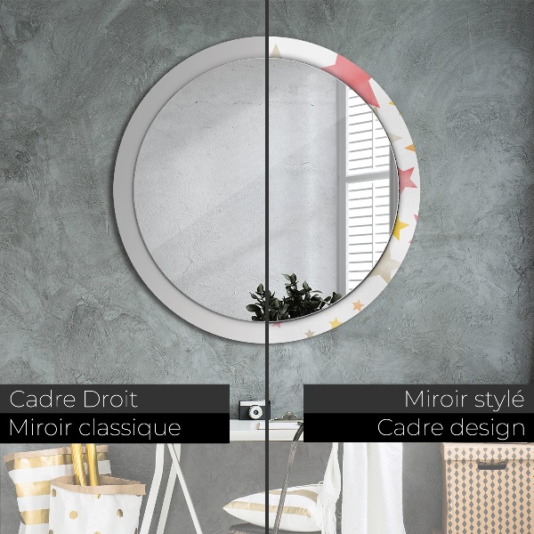 Oglinda cu decor rotunda Stele pastelate