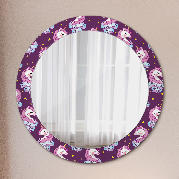 Oglinda cu decor rotunda Stele unicorn