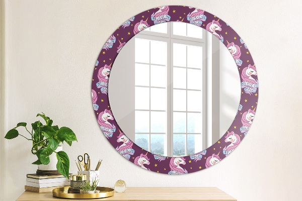 Oglinda cu decor rotunda Stele unicorn
