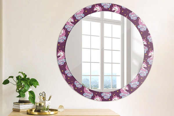 Oglinda cu decor rotunda Stele unicorn