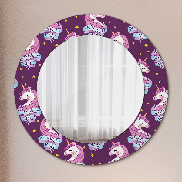 Oglinda cu decor rotunda Stele unicorn