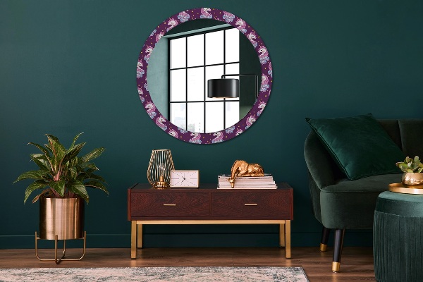 Oglinda cu decor rotunda Stele unicorn
