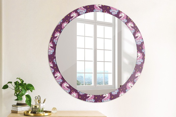Oglinda cu decor rotunda Stele unicorn