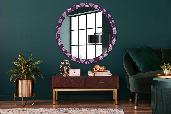 Oglinda cu decor rotunda Stele unicorn