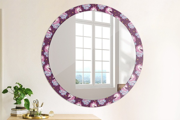 Oglinda cu decor rotunda Stele unicorn