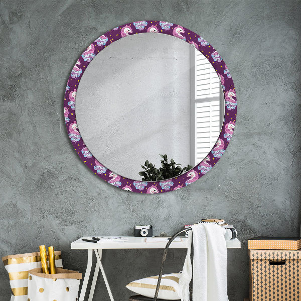 Oglinda cu decor rotunda Stele unicorn