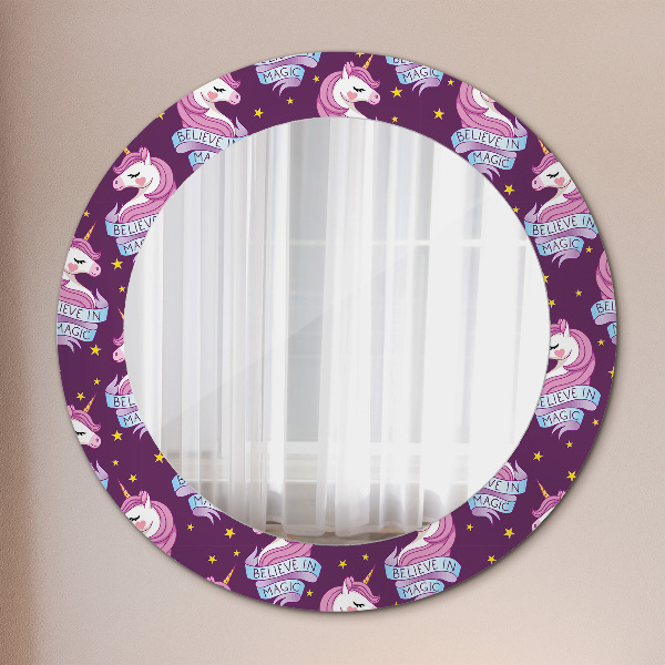 Oglinda cu decor rotunda Stele unicorn
