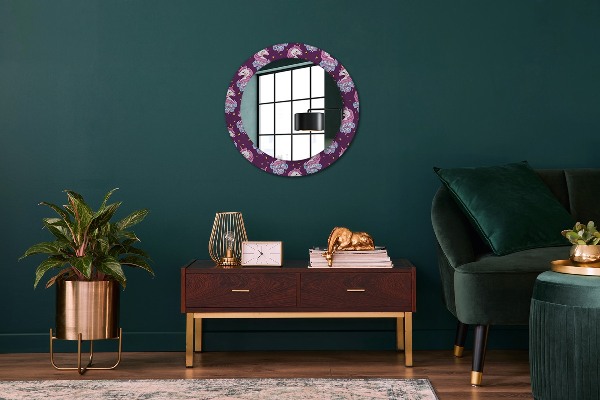 Oglinda cu decor rotunda Stele unicorn