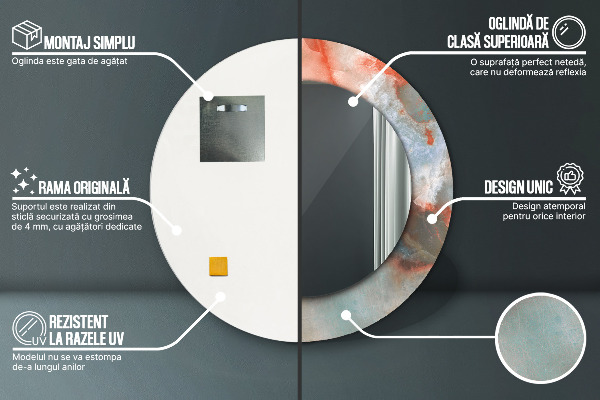 Decoratiuni perete cu oglinda Marmură onyx