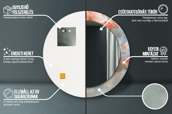 Decoratiuni perete cu oglinda Marmură onyx