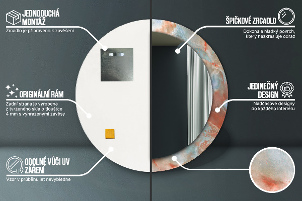 Decoratiuni perete cu oglinda Marmură onyx