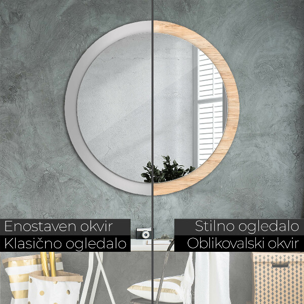 Decoratiuni perete cu oglinda Textura lemnului