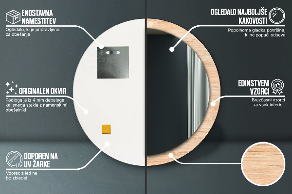 Decoratiuni perete cu oglinda Textura lemnului