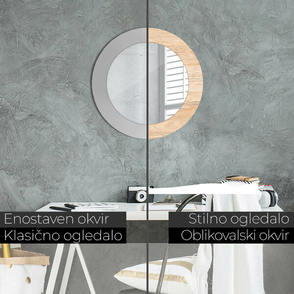 Decoratiuni perete cu oglinda Textura lemnului