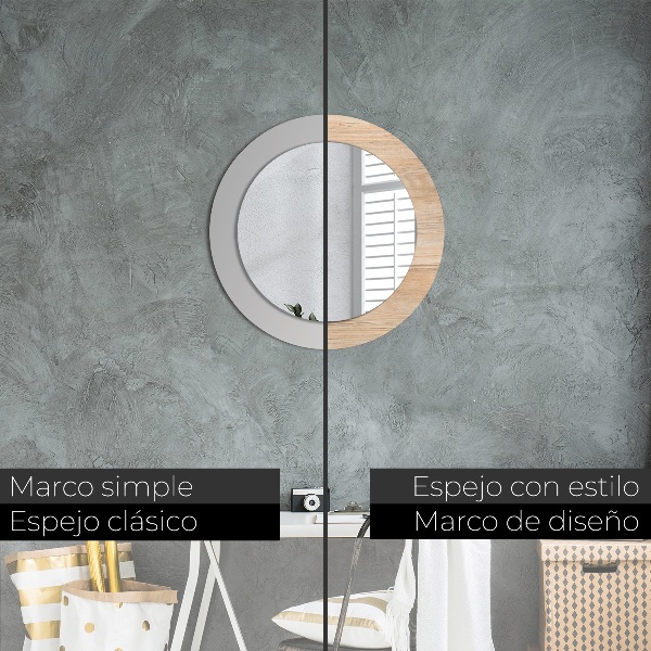 Decoratiuni perete cu oglinda Textura lemnului