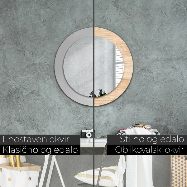 Decoratiuni perete cu oglinda Textura lemnului