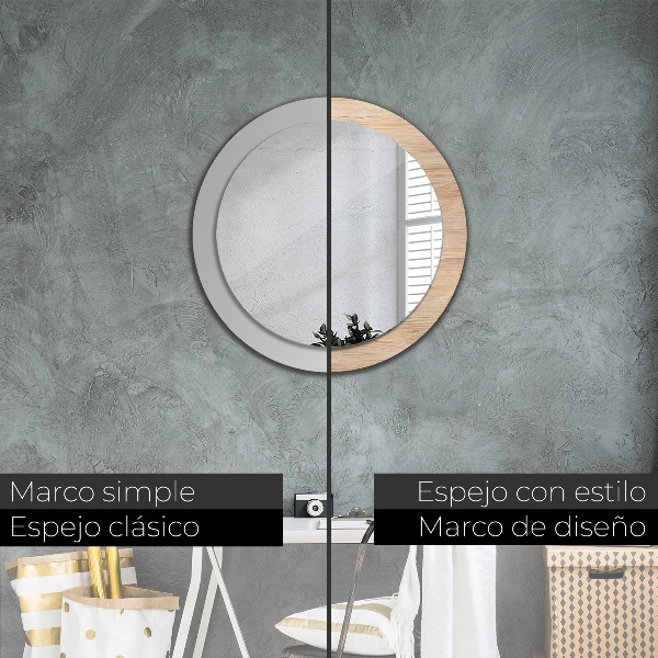Decoratiuni perete cu oglinda Textura lemnului