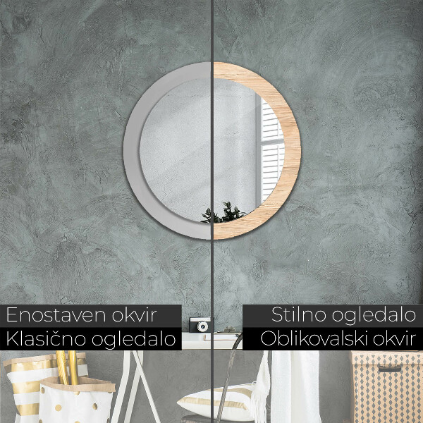 Decoratiuni perete cu oglinda Textura lemnului