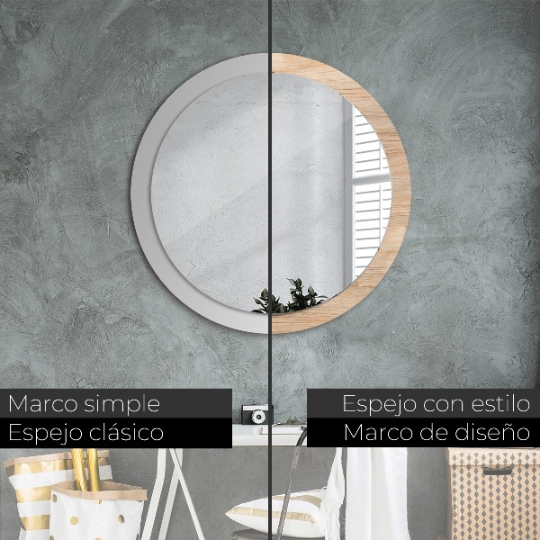 Decoratiuni perete cu oglinda Textura lemnului
