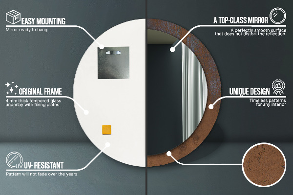 Decoratiuni perete cu oglinda Rustic metalic