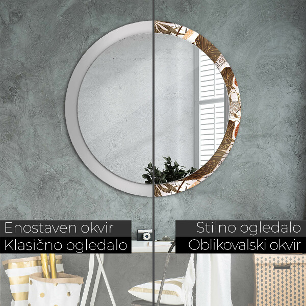 Decoratiuni perete cu oglinda Frunze de palmier