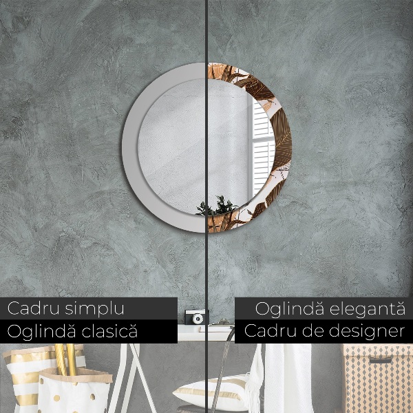 Decoratiuni perete cu oglinda Frunze de palmier