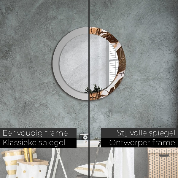Decoratiuni perete cu oglinda Frunze de palmier