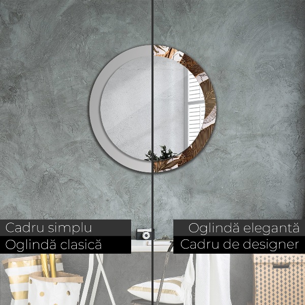 Decoratiuni perete cu oglinda Frunze de palmier