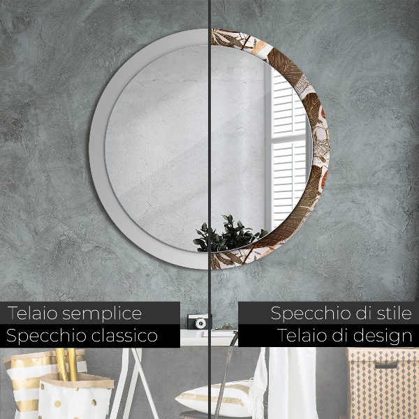 Decoratiuni perete cu oglinda Frunze de palmier