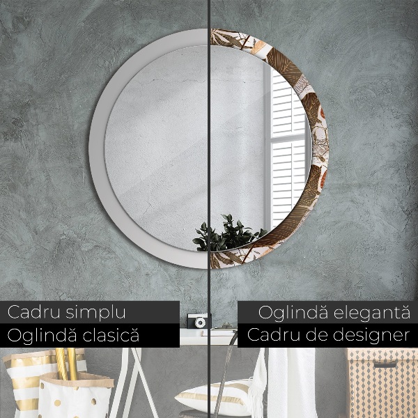 Decoratiuni perete cu oglinda Frunze de palmier