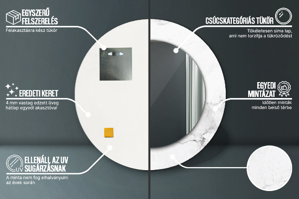 Decoratiuni perete cu oglinda Marmură albă