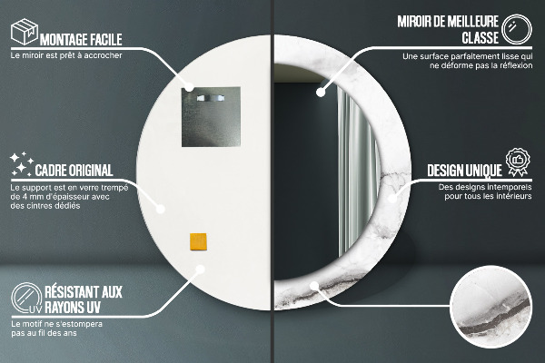 Decoratiuni perete cu oglinda Marmură albă