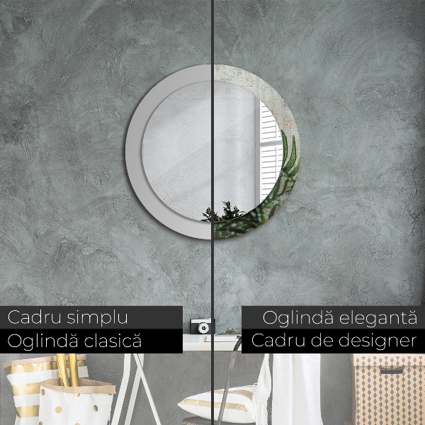 Decoratiuni perete cu oglinda Frunze de ferigă