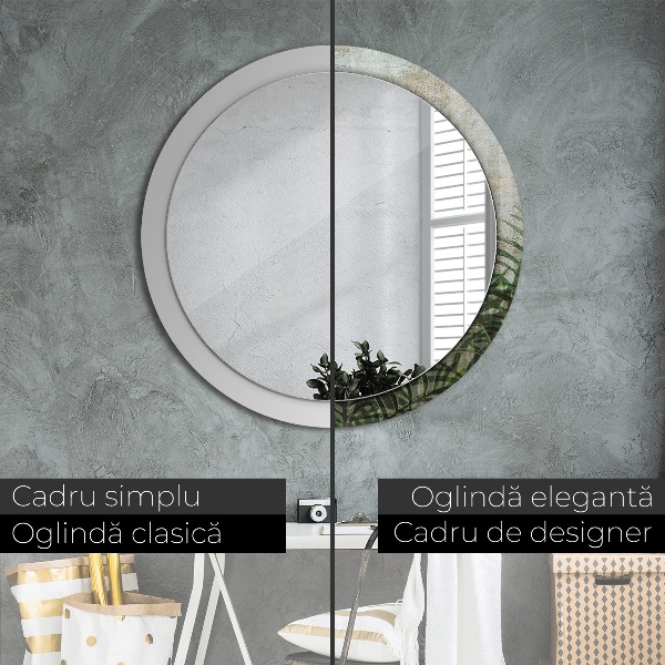 Decoratiuni perete cu oglinda Frunze de ferigă